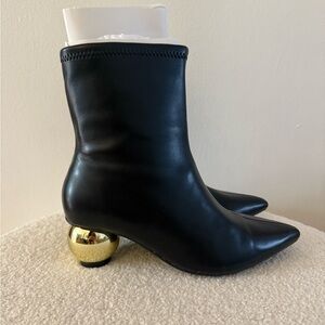 A New Day - Target Elegant Black Ankle Boots with Gold Heel